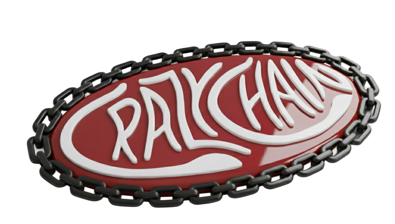 crazy chain logo als 3d anhänger freigestellt